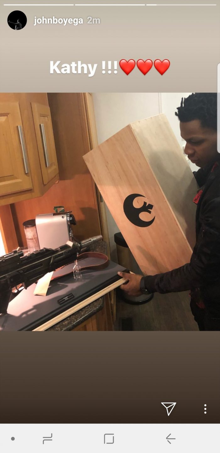 John Boyega shared a couple of wrap gifts on his Instagram handle.