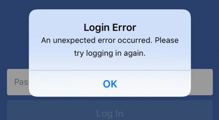 Facebook Down Error Message Login