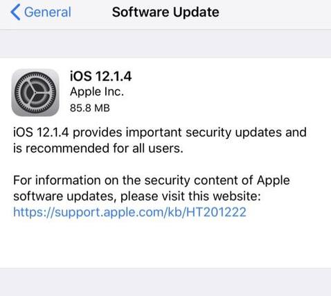 iOS 12.1.4 Update Features