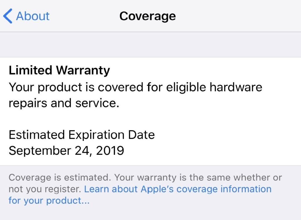 Warranty Status feature