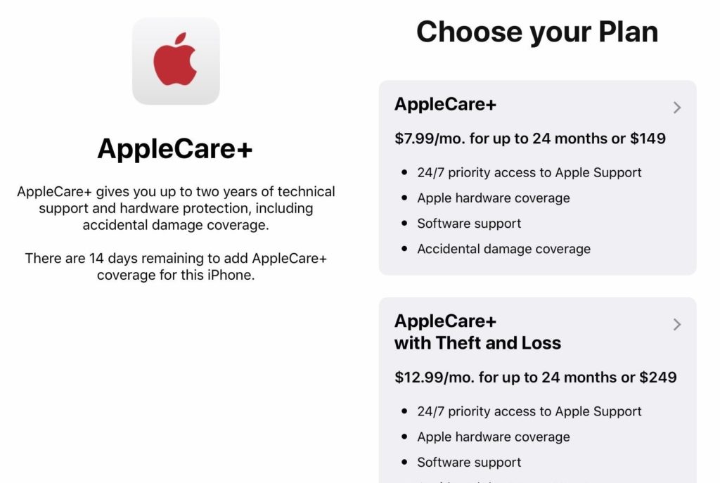Applecare Warranty Support iPhone iOS 12.2 update