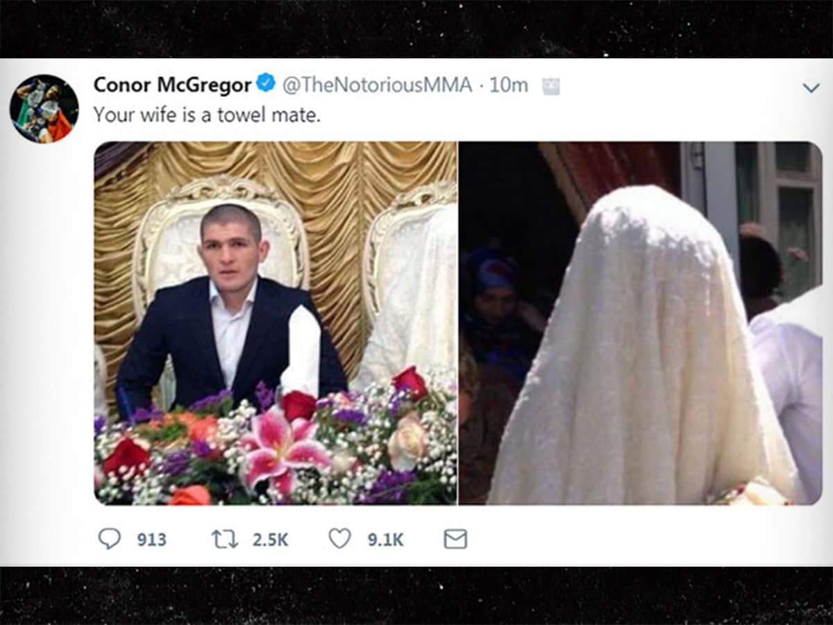 Khabib vs McGregor Racist Tweet Towel