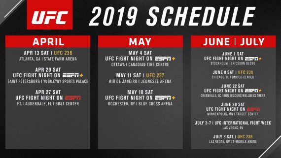 Live Stream UFC on ESPN+ UFC Schedule