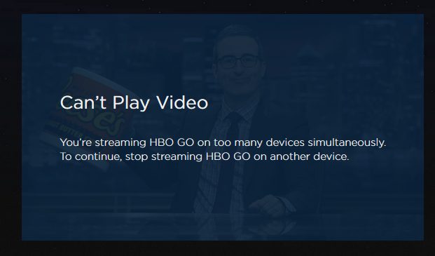 Game of Thrones Streaming Error on HBO app while streaming
