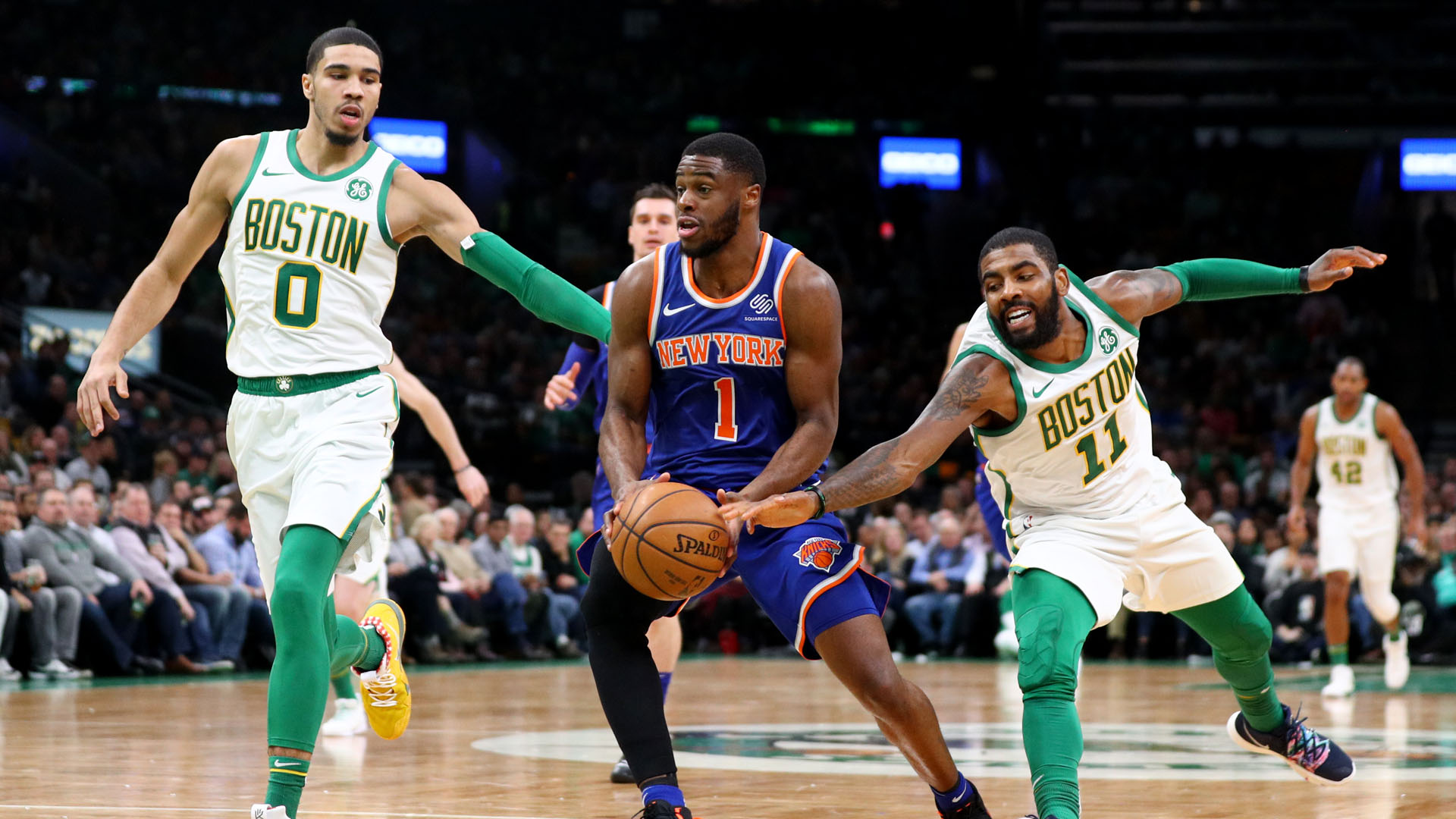 New York Knicks v Boston Celtics Kyrie Irving NBA trade news