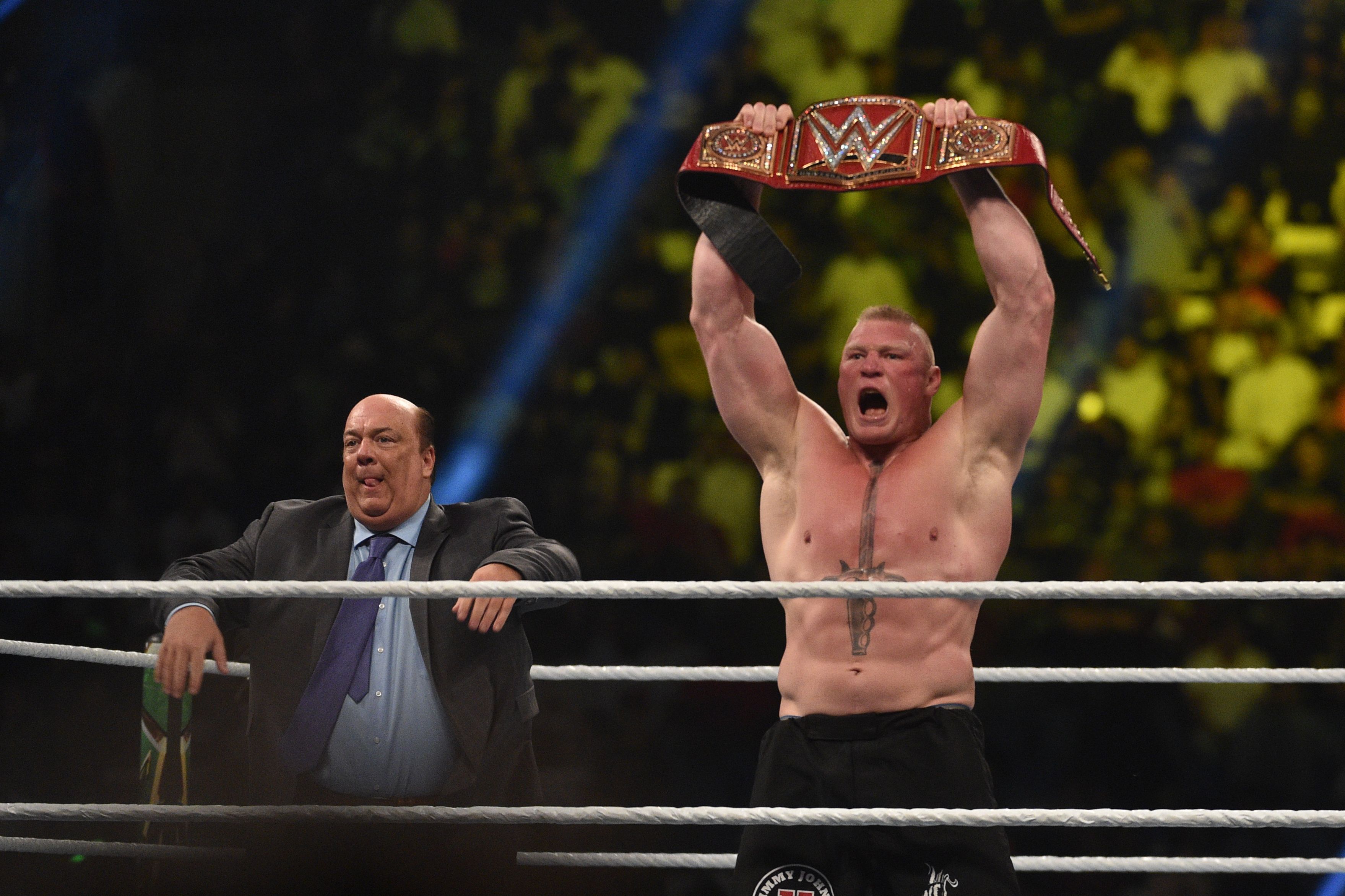 WWE Extreme Rules Brock Lesnar Cashes In