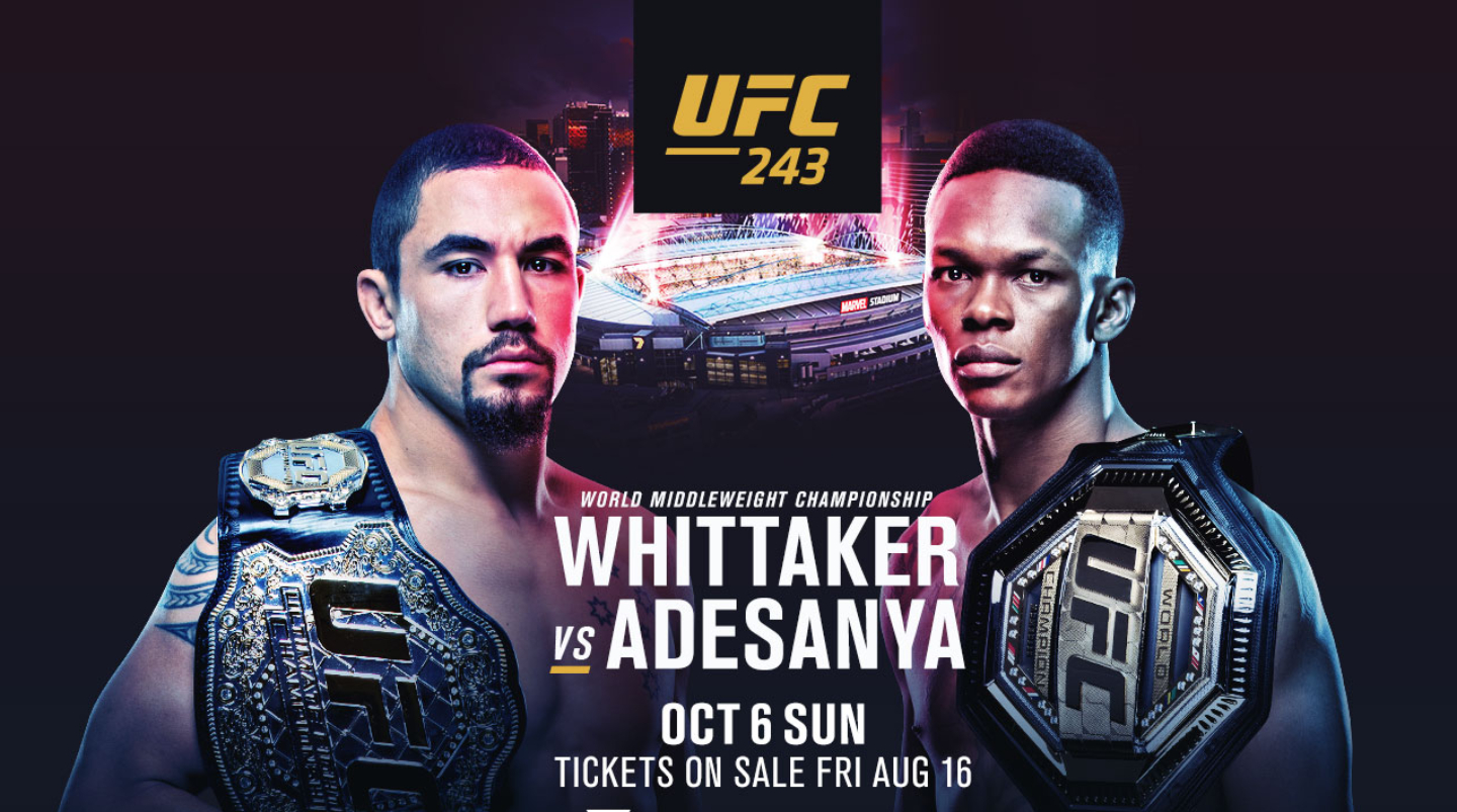 Whittaker vs Adesanya UFC 243