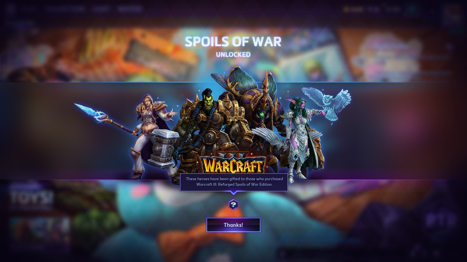 Warcraft 3 Reforged Spoils of War Edition to have Bonus for other Blizzard Games