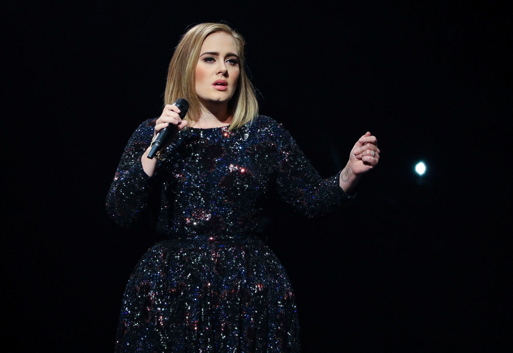 Adele, during her live performance