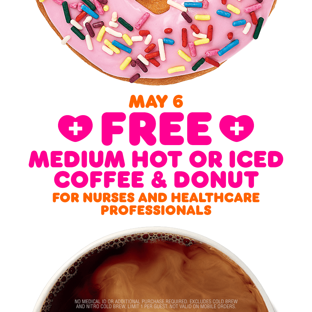 Dunkin' offers free doughnuts on National Nurses Week 